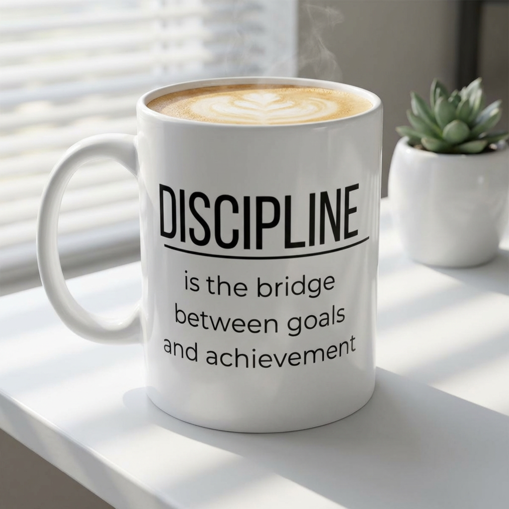 Discipline Motivational coffee mug | Gym Quote | Self Improvement Gift
