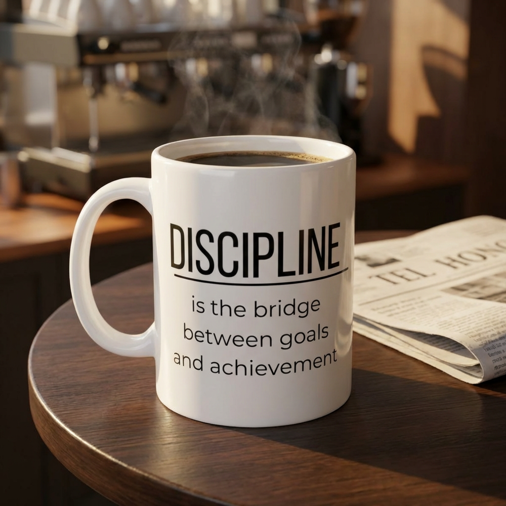 Discipline Motivational coffee mug | Gym Quote | Self Improvement Gift
